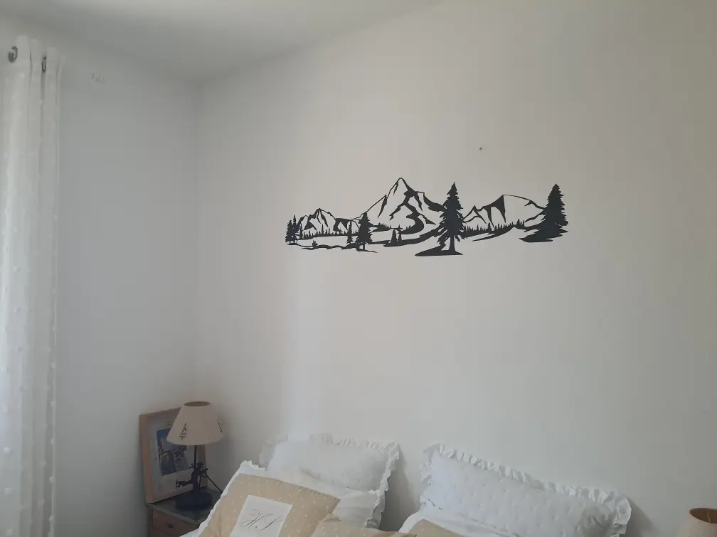 Sticker Paysage Montagnes et Sapins