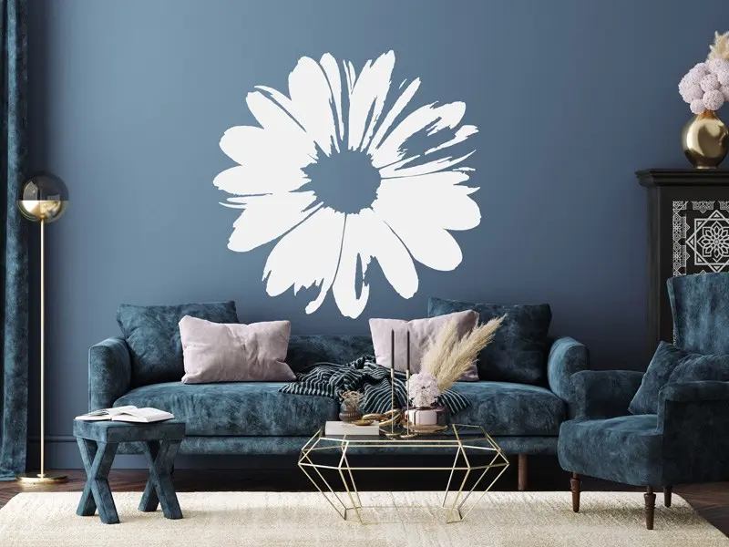 Sticker mural Stickers muraux fleurs Fleur Marguerite résultat en situation Sticker Fleur Marguerite