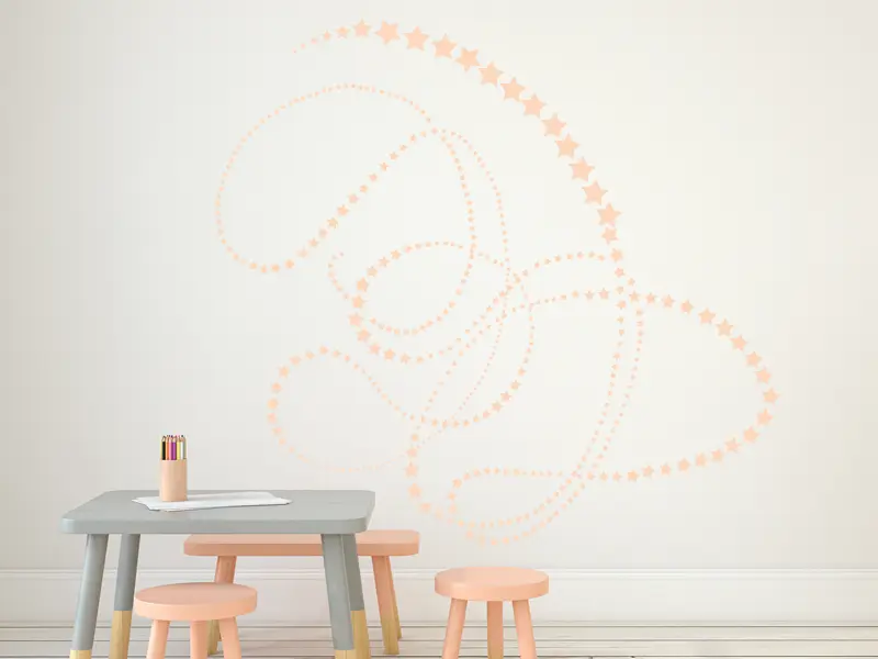 Sticker mural Illusion & Abstrait Enfilade d'étoiles résultat en situation Sticker Enfilade d'étoiles