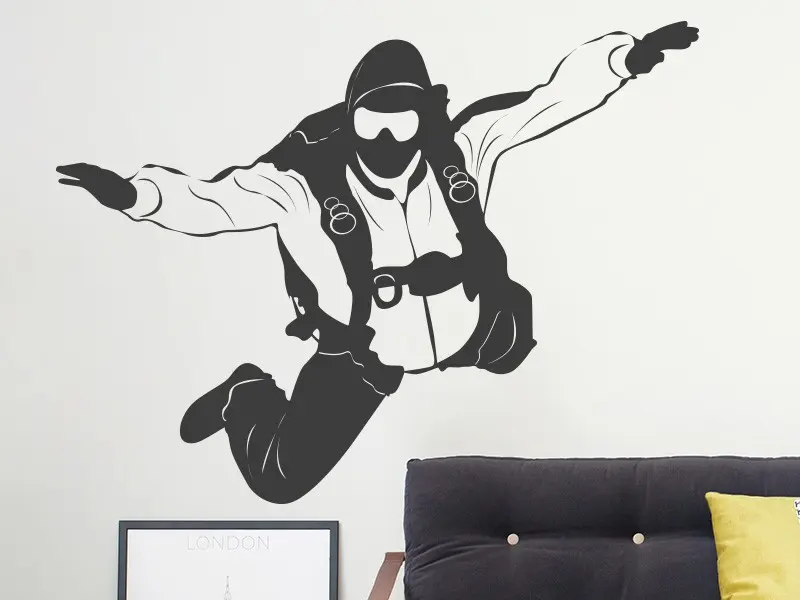Sticker mural Autres Sports Parachutiste résultat en situation gros plan Sticker Parachutiste