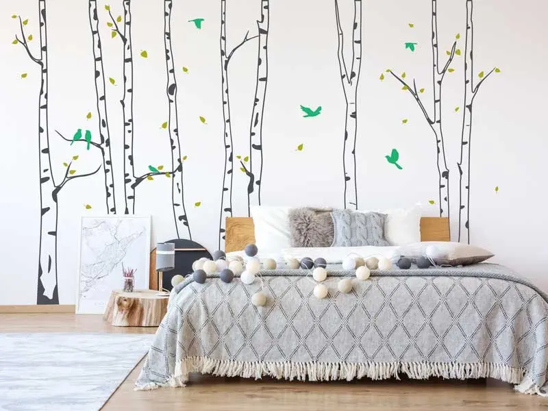 Sticker mural Arbres Bouleaux 3 résultat en situation Sticker mural Arbres Bouleaux 3 résultat en situation