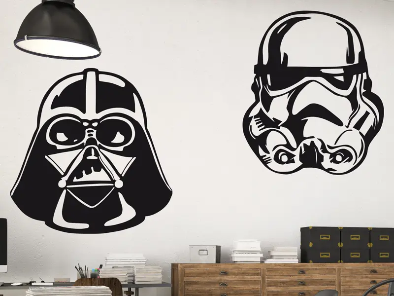 Sticker mural Célébrités Star Wars 2 résultat en situation gros plan Sticker Star Wars 2