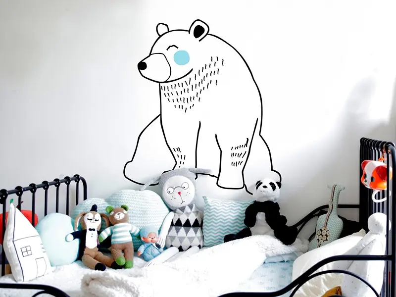 Autocolante Ursozinho résultat en situation Autocolante Ursozinho résultat en situation