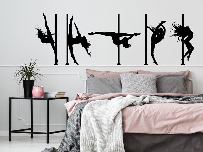 Sticker mural Pack 5 Danseuses Lap dance résultat en situation