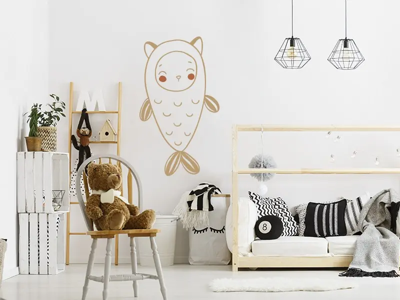 Sticker mural Petit Poisson Enfant résultat en situation Sticker mural Petit Poisson Enfant résultat en situation