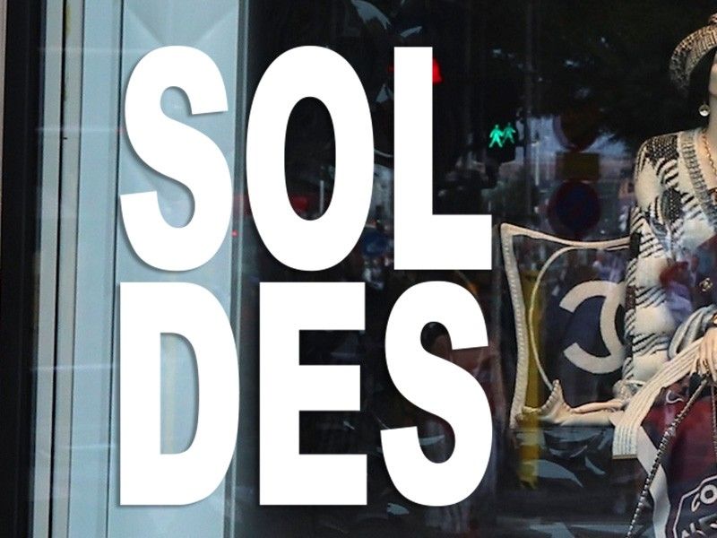 Sticker vitrine Soldes Simple