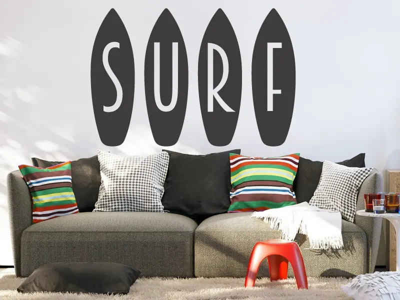Sticker mural Planches de surf résultat en situation
