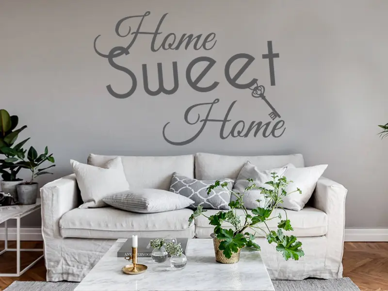Sticker mural Autres Textes Home Sweet Home résultat en situation Sticker Home Sweet Home
