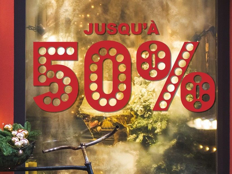 Autocolante para montra Jusqu'à Petits ronds Personnalisable
