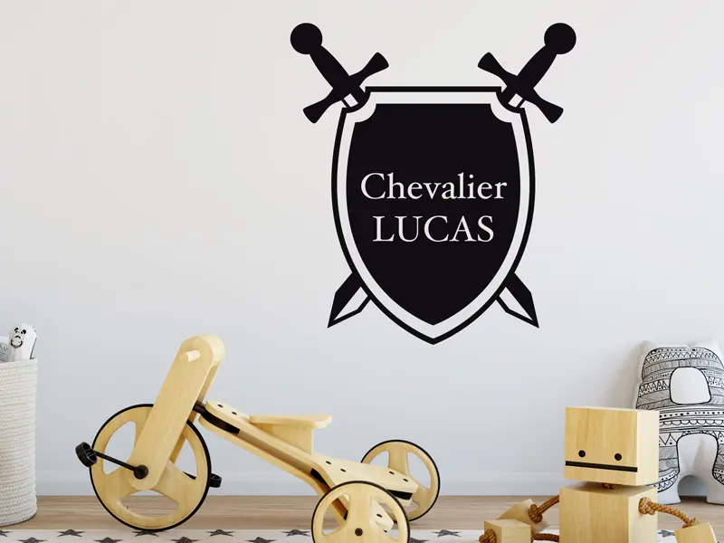 Sticker mural Chevaliers / Cowboys / Héros Bouclier Chevalier résultat en situation Sticker Bouclier Chevalier