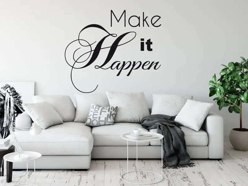 Sticker mural Motivation Make it Happen résultat en situation Sticker Make it Happen
