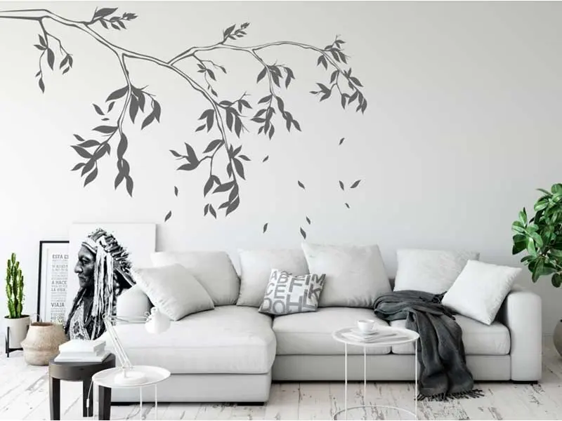 Sticker mural Branche Florale 3 résultat en situation