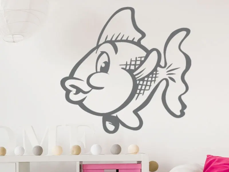 Autocolante Peixe-dourado résultat en situation gros plan Autocolante Peixe-dourado