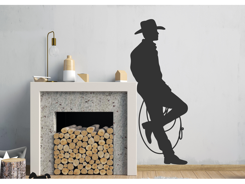 Autocolante de parede Cowboy Silhueta