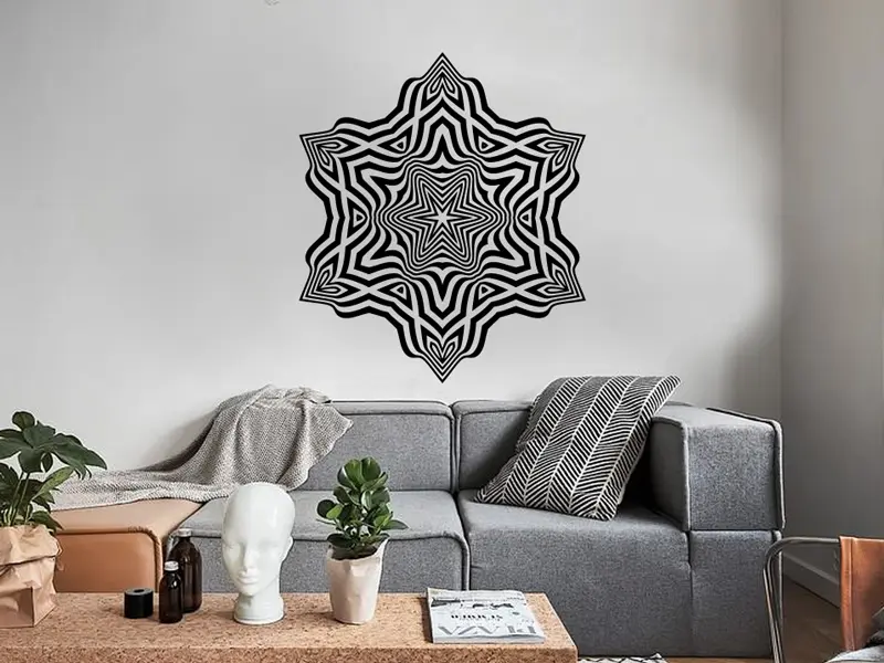 Sticker mural Illusion & Abstrait Rosace Illusion résultat en situation Sticker Rosace Illusion