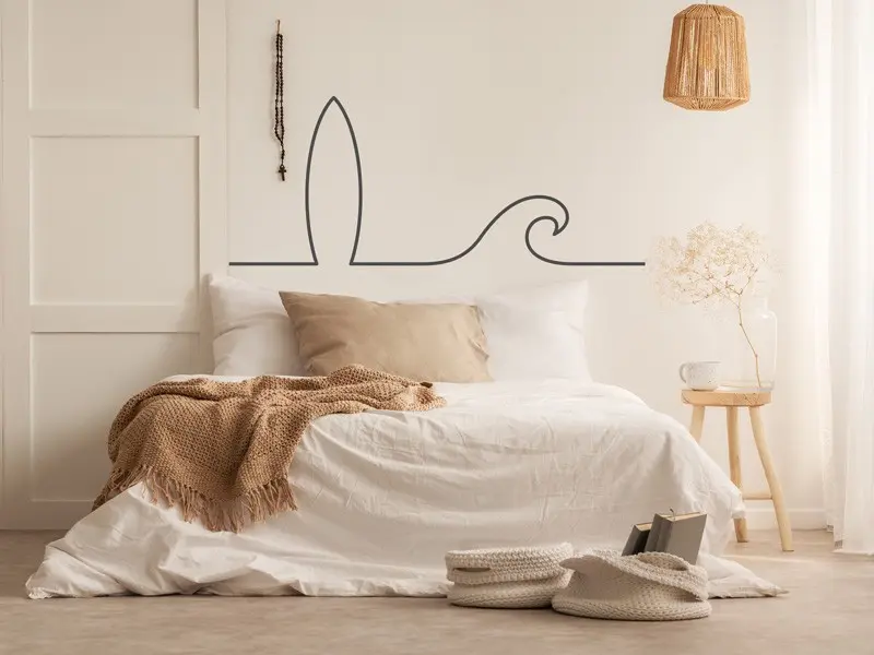 Sticker mural Surf Surf vague Trait résultat en situation Sticker Surf vague Trait