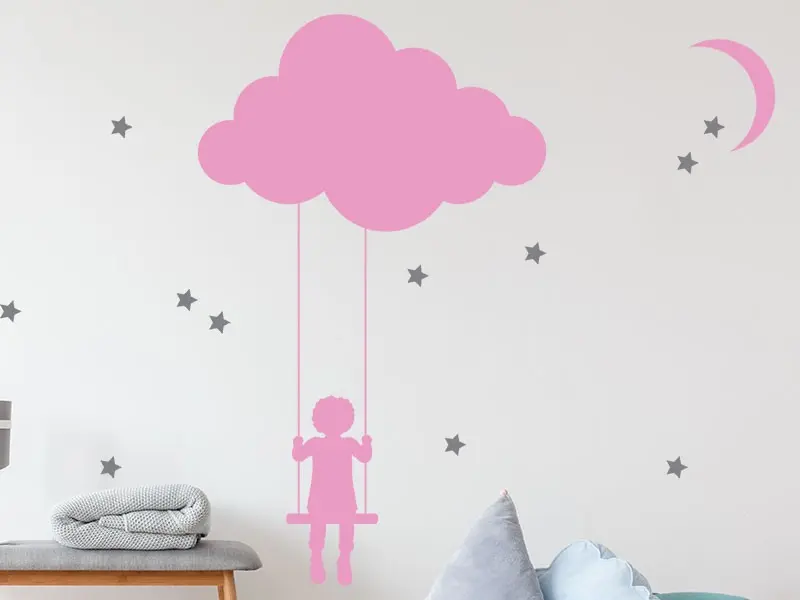 Autocolante A cabeça nas nuvens résultat en situation gros plan Autocolante A cabeça nas nuvens