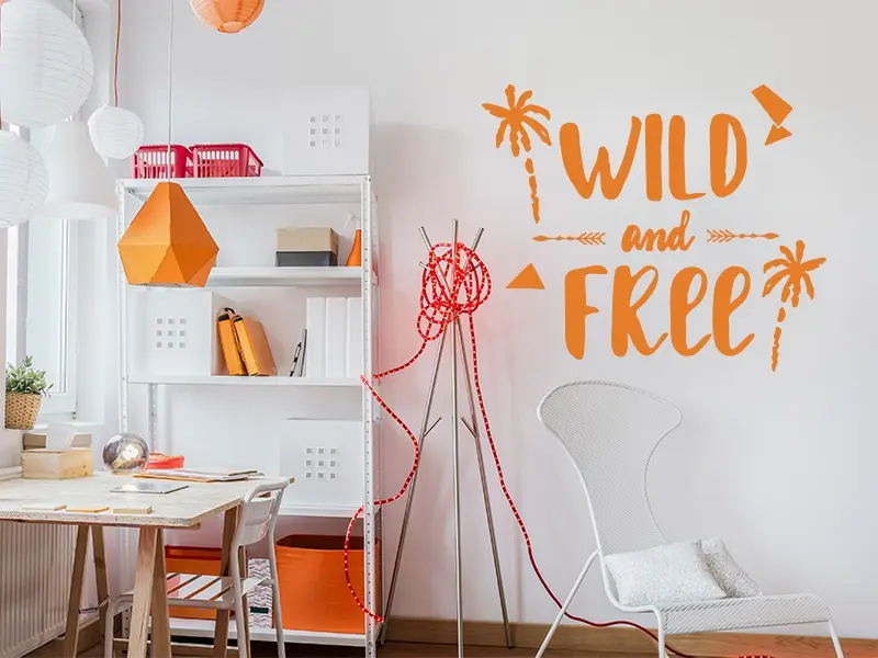Sticker mural Summer Wild and Free résultat en situation