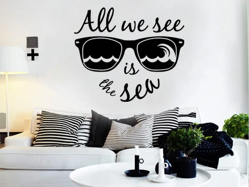 Sticker mural Surf Surf Sea résultat en situation Sticker Surf Sea