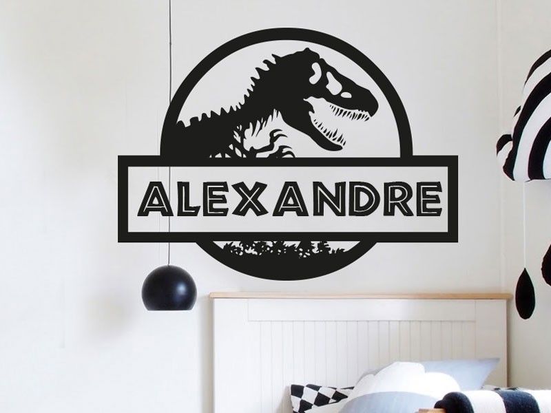 Autocolante de parede Nome Jurassic Dinossauro