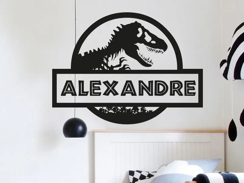Autocolante de parede Nome Jurassic Dinossauro Autocolante de parede Nome Jurassic Dinossauro