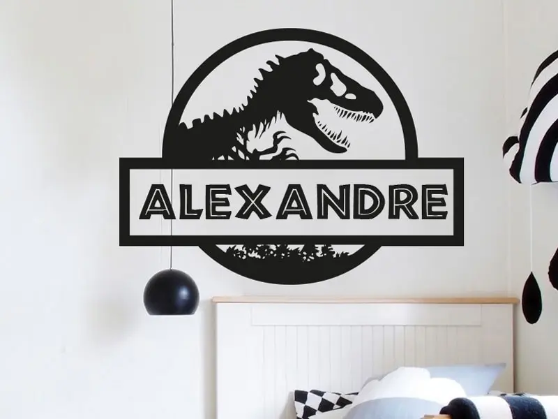 Sticker mural Nom Jurassic Dinosaure résultat en situation