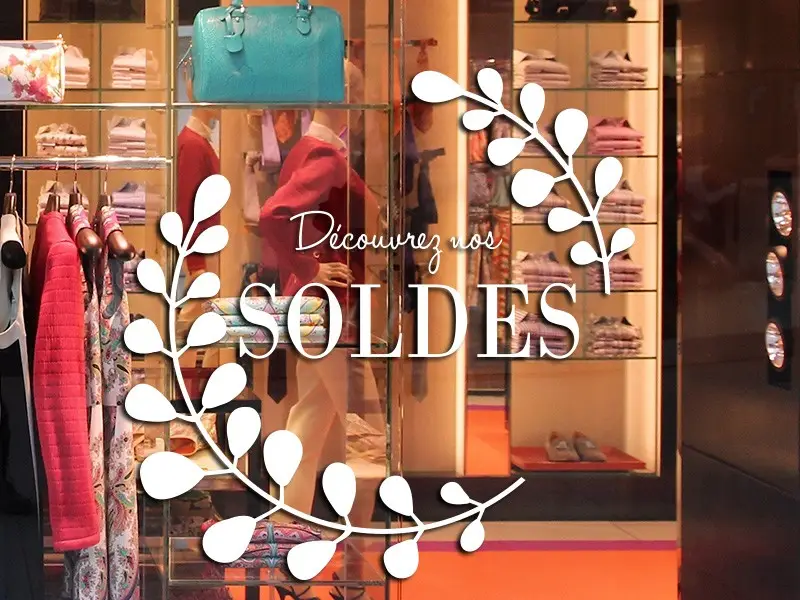 Autocolante de parede Découvrez nos Soldes Floral Autocolante de parede Découvrez nos Soldes Floral