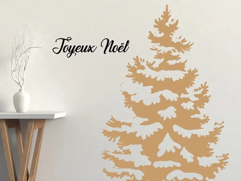 Sticker mural Noël Sapin de Noël Naturel résultat en situation gros plan Sticker Sapin de Noël Naturel