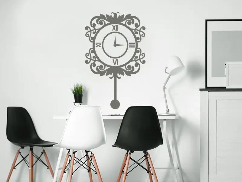 Sticker mural Baroque Horloge Murale Baroque résultat en situation Sticker Horloge Murale Baroque