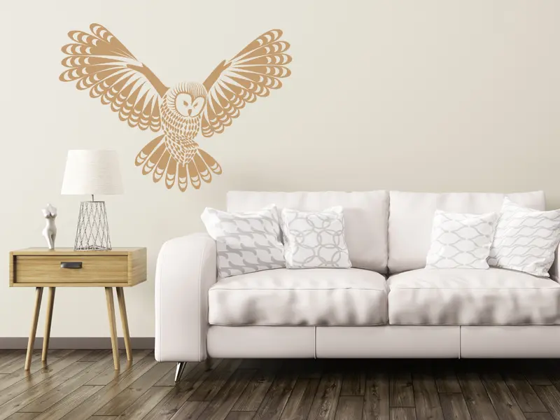 Sticker mural Stickers Oiseaux Chouette résultat en situation Sticker Chouette