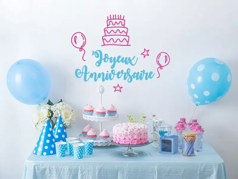 Sticker mural Autres événements Fête Personnalisée résultat en situation Sticker Fête Personnalisée