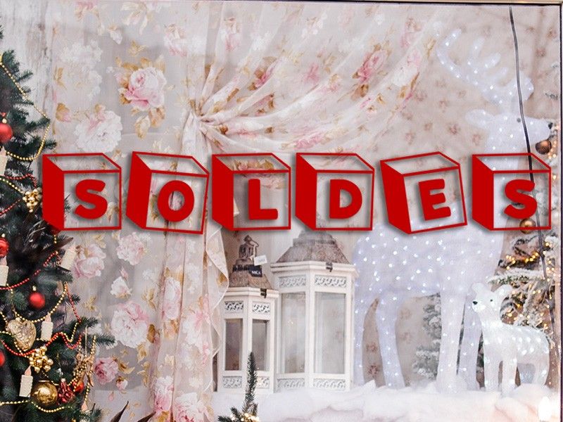Sticker vitrine Soldes Cubes