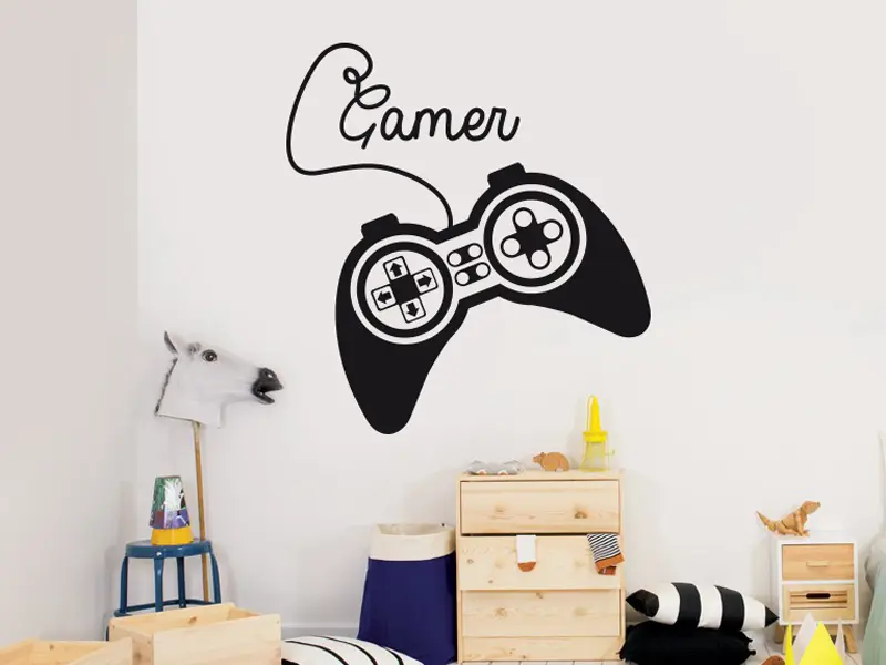 Sticker mural Autres jeux Manette Jeu Video résultat en situation Sticker Manette Jeu Video