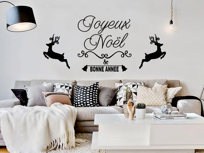 Sticker mural Noël Ornement de Noël Personnalisé résultat en situation Sticker Ornement de Noël Personnalisé