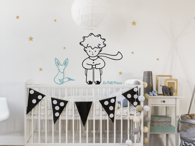 Sticker mural Le Petit Prince et Le Renard résultat en situation