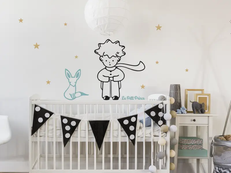 Sticker mural Le Petit Prince et Le Renard résultat en situation Sticker mural Le Petit Prince et Le Renard résultat en situation