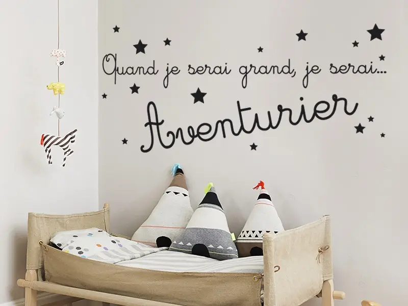 Sticker mural Citations Quand je serai grand... résultat en situation Sticker Quand je serai grand...