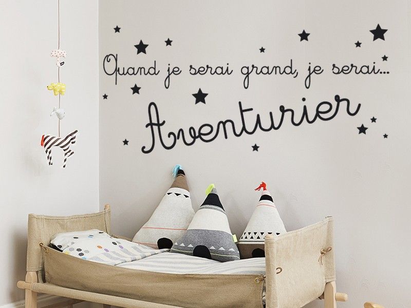 Sticker mural Quand je serai grand... résultat en situation