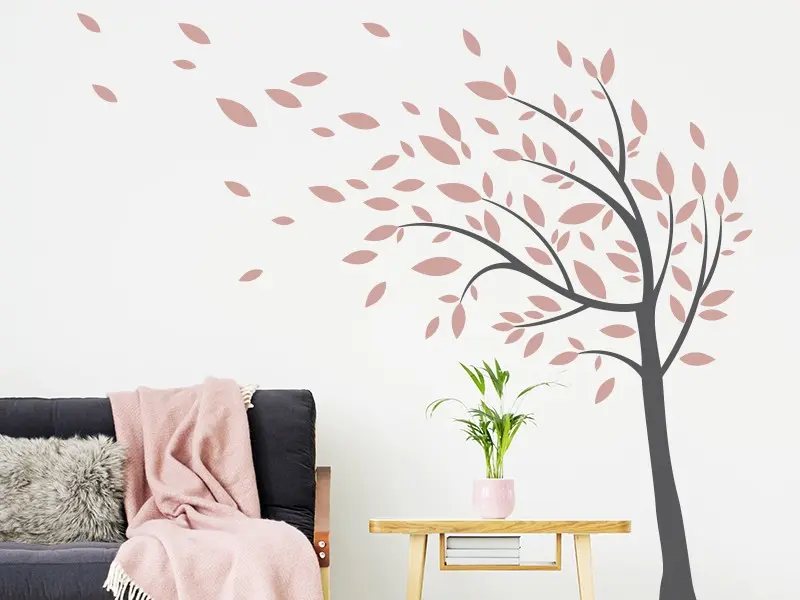 Sticker mural Stickers Arbres Arbre d'Automne 5 résultat en situation gros plan Sticker Arbre d'Automne 5