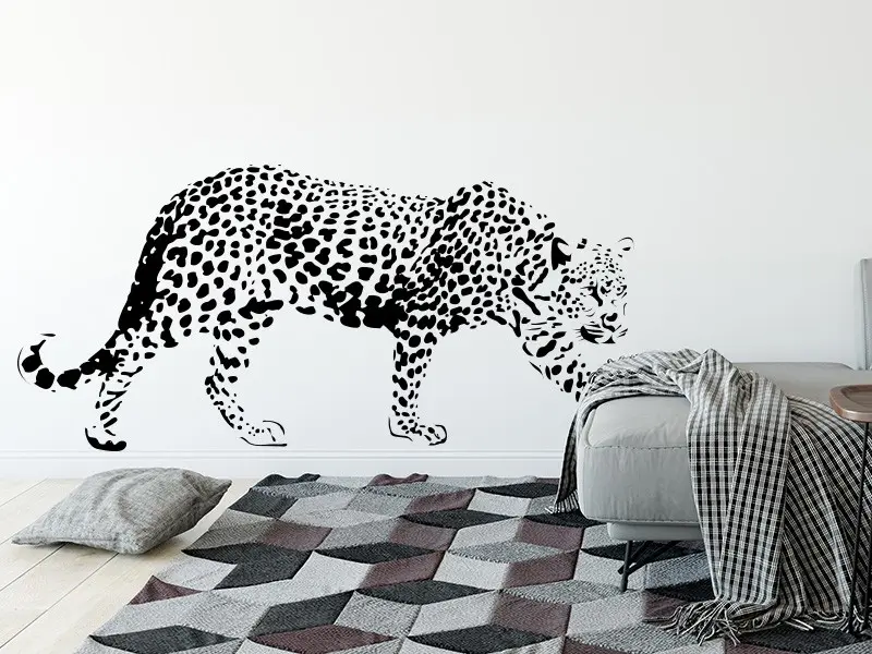 Sticker mural Sur la Terre Léopard résultat en situation Sticker Léopard