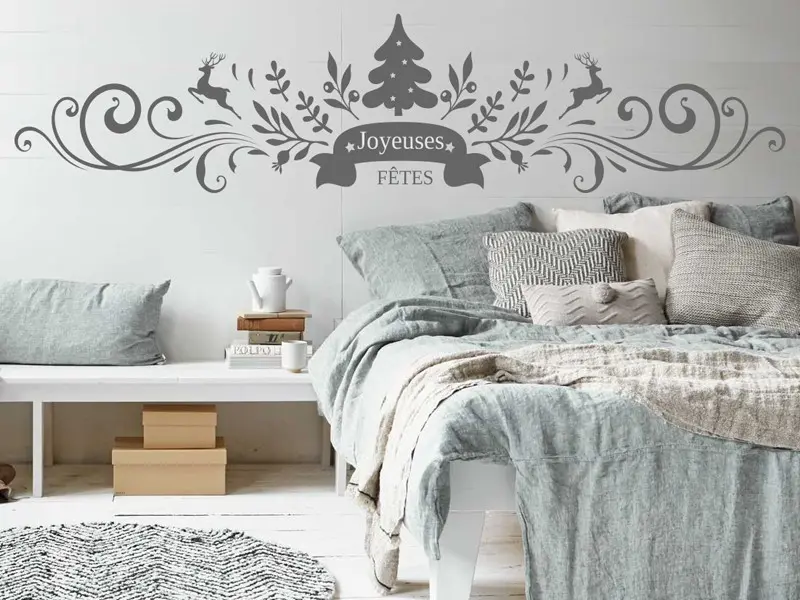 Sticker mural Noël Ornement Décoratif de Noël résultat en situation Sticker Ornement Décoratif de Noël