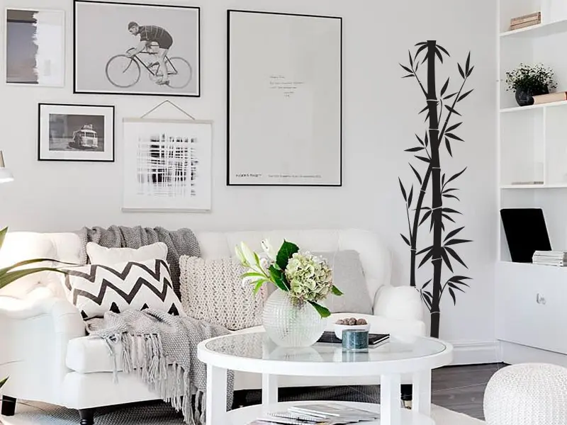 Sticker mural Bambou Arbre Bambou 11 résultat en situation Sticker Arbre Bambou 11