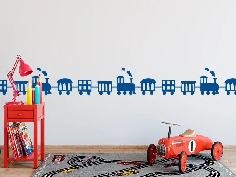 Sticker mural Stickers Frises Frise Train résultat en situation Sticker Frise Train