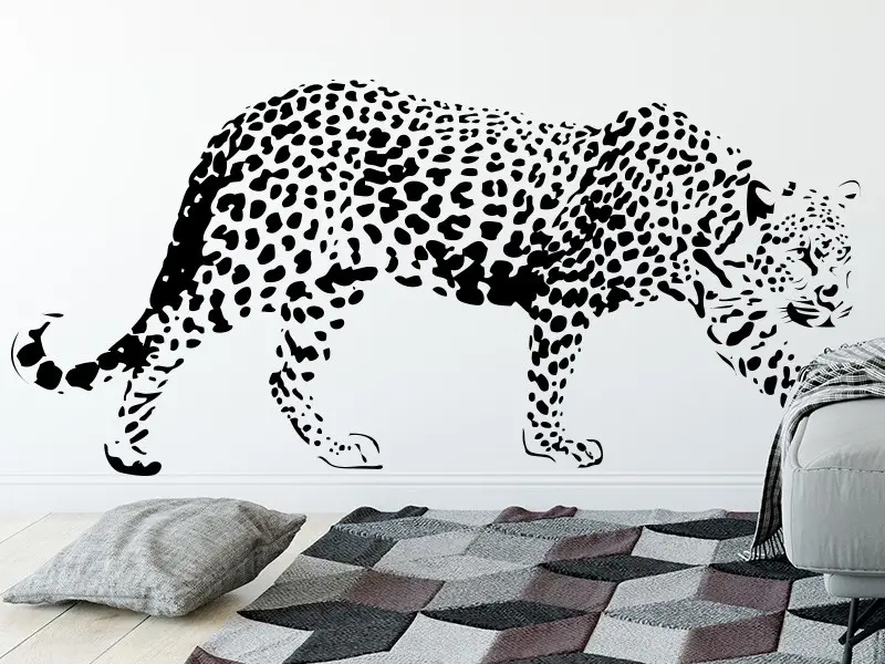 Autocolante Leopardo résultat en situation gros plan Autocolante Leopardo