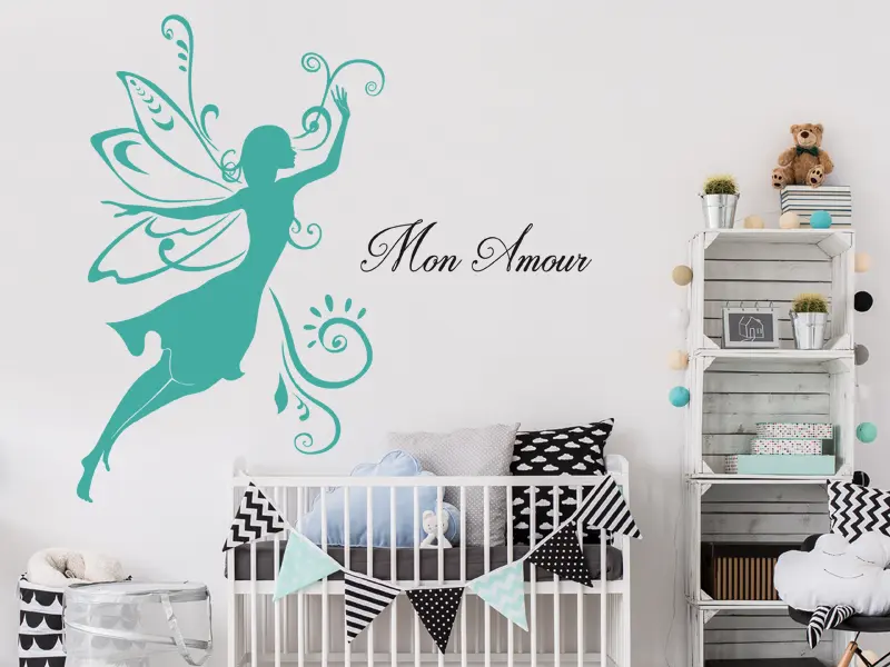 Sticker mural Féerique Fée Ange résultat en situation Sticker Fée Ange