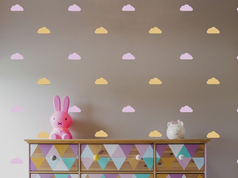 Sticker mural Pack Deco Nuages résultat en situation