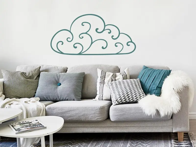 Sticker mural Nature Nuage Abstrait résultat en situation Sticker Nuage Abstrait