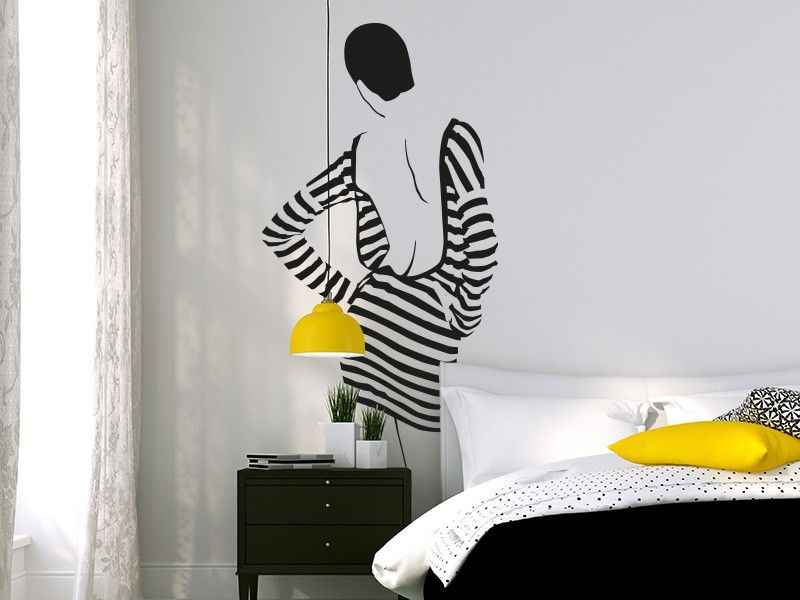 Sticker mural Silhouette Femme de dos résultat en situation