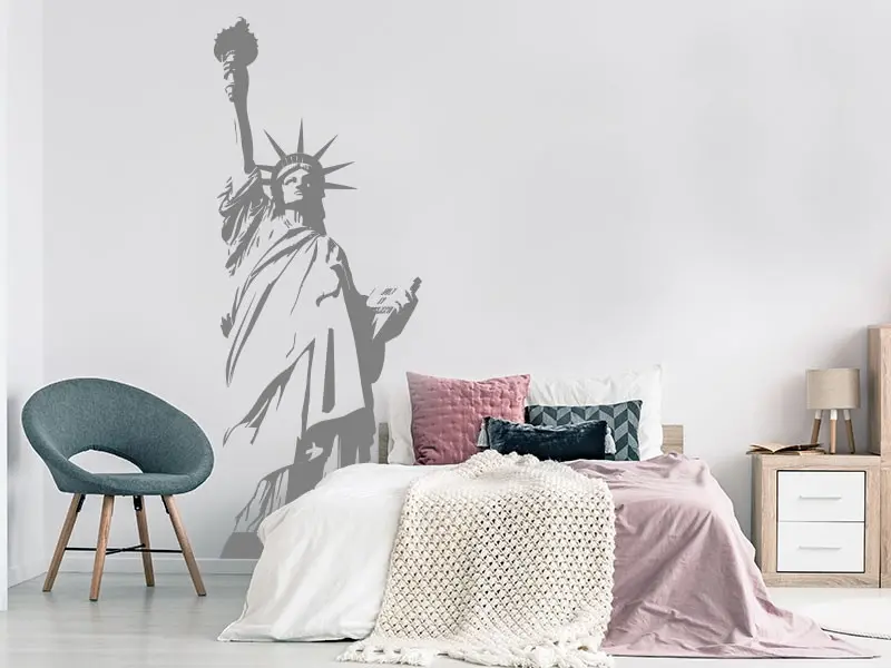 Sticker mural Emblèmes - Capitales Statue de la Liberté résultat en situation Sticker Statue de la Liberté