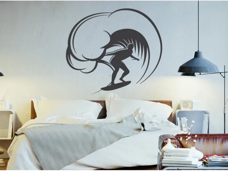 Sticker mural Surf Surfer 5 résultat en situation Sticker Surfer 5